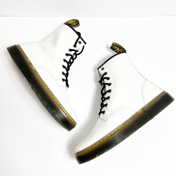 Dr. Martens Shoes - DR. MARTENS WOMENS ZAVALA WHITE COMBATS SIZE 10 WOMEN NEW